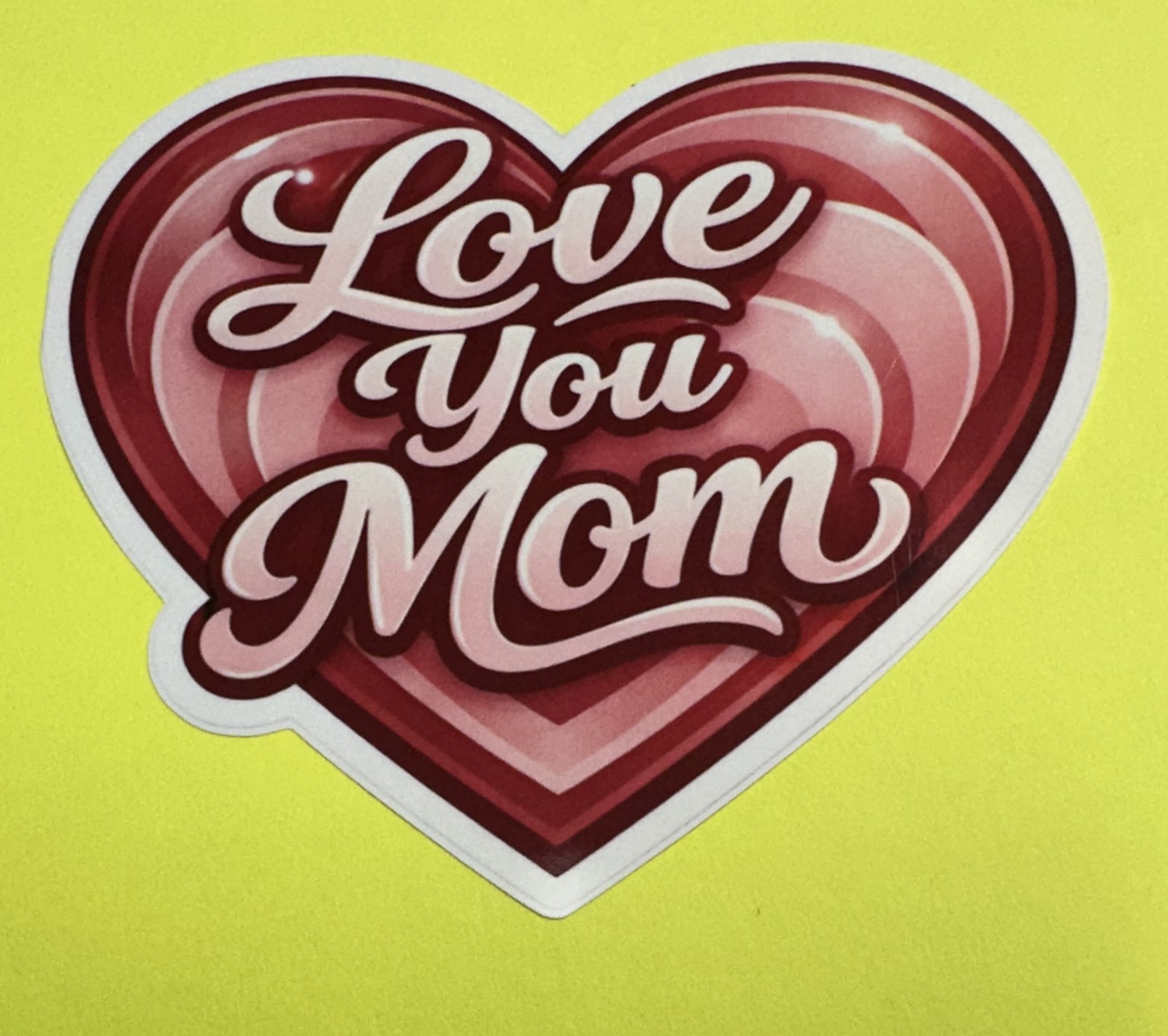 3 inch Love You Mom Heart Vinyl Sticker Cute Mother’s Day Decal Gift for Mom