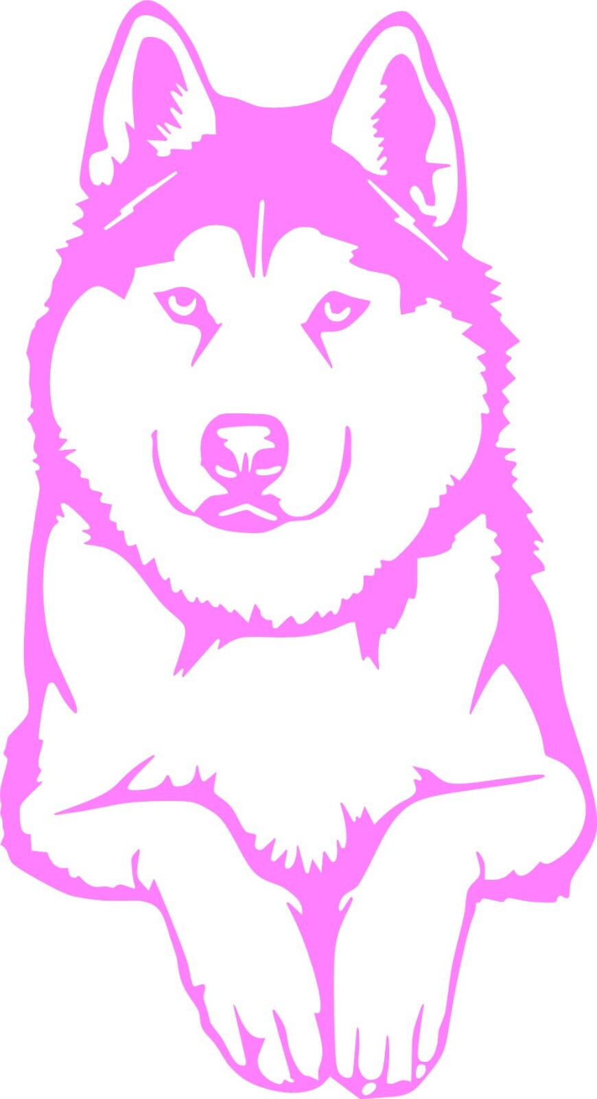 Husky Dog Decal 6"in H x 3.2"in W In your choice of color