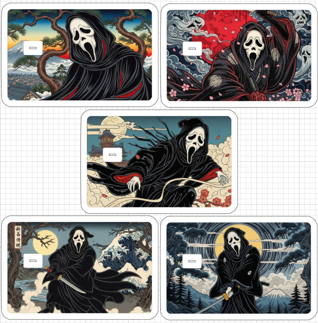 Uyiko-e Ghostface Debit Credit Card Sticker Skin Halloween Horror Uyiko Anime US