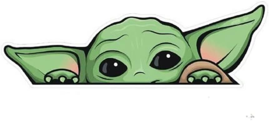 2 Pack -5 in Peeking Baby Yoda Vinyl Decal Sticker for Cars, Trucks, Vans, SUVs