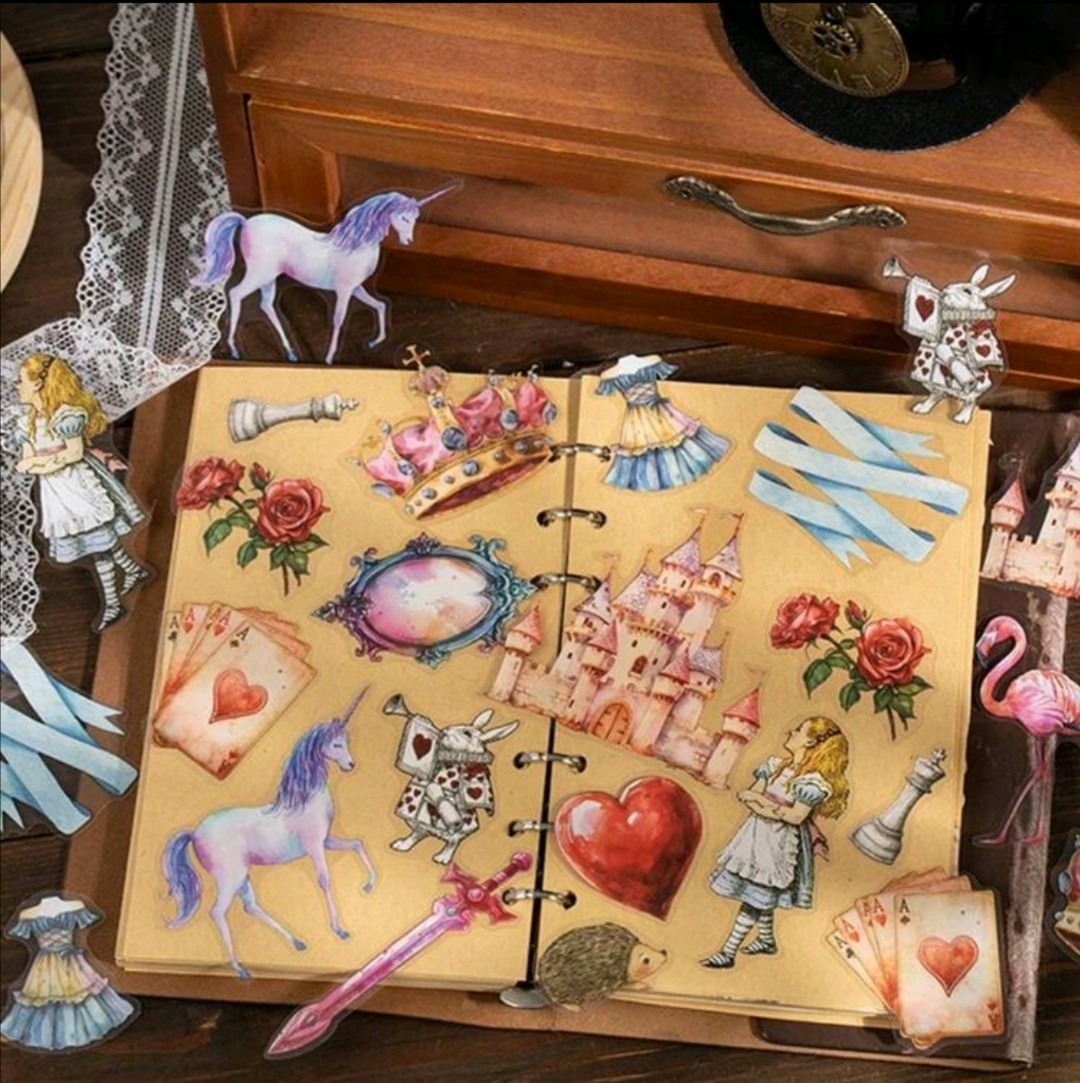 20 PCS Alice In Wonderland (Unofficial) PET Stickers BRAND NEW