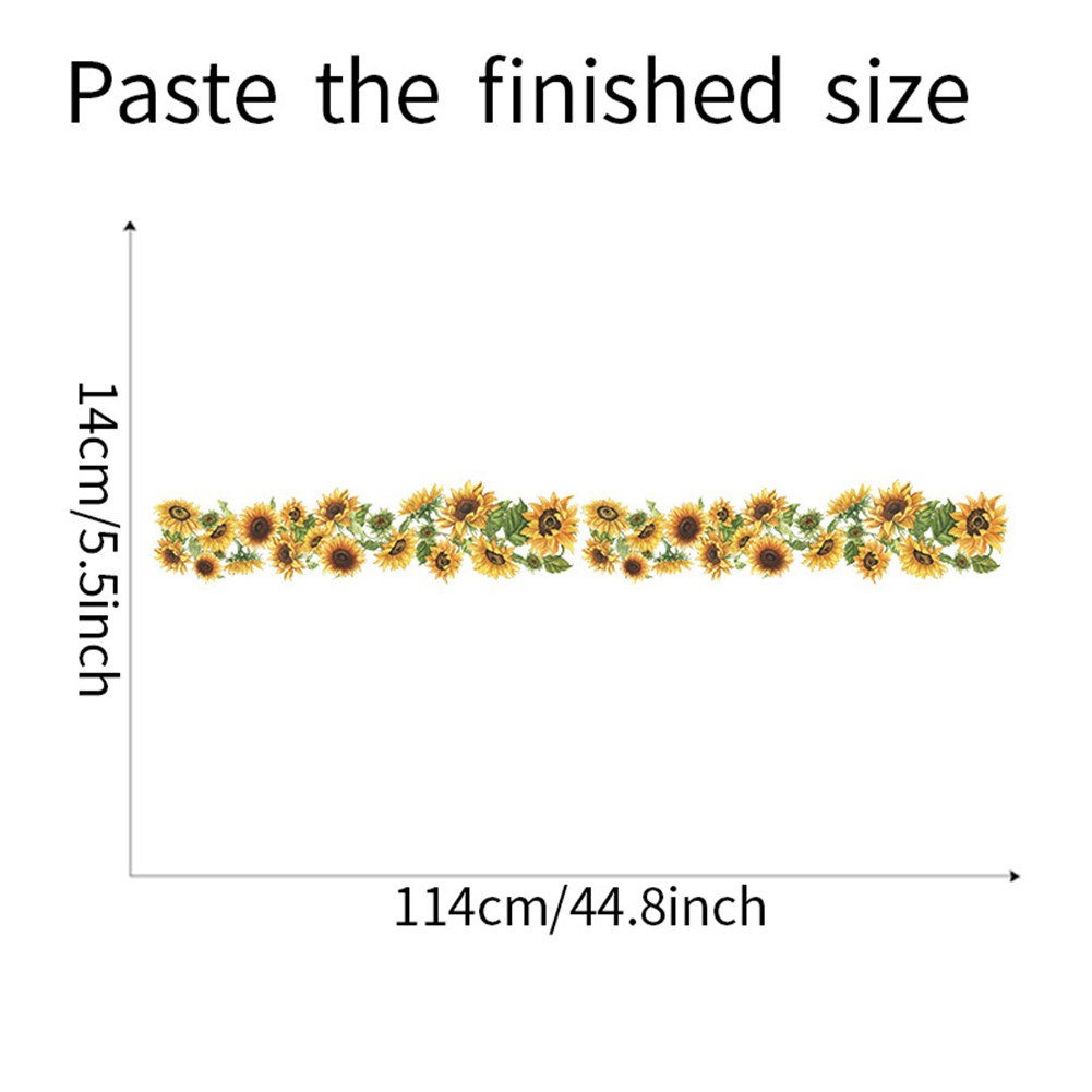 Practical Wall Sticker Sunflower Edge Line 1 Set 14*114cm 5.5*44.8inch