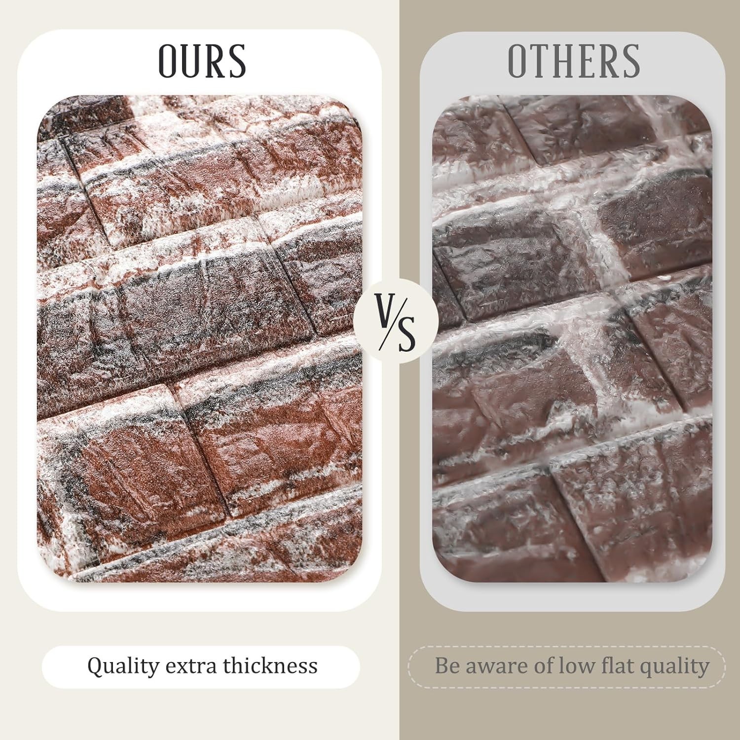 Red Brick Peel and Stick Wallpaper, 30 Panels for Easy Home Decoration