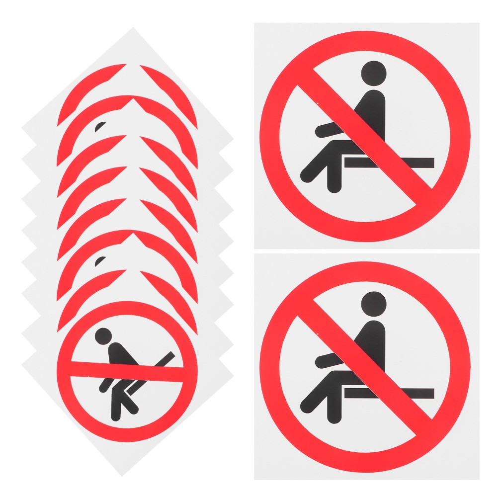 10 PCS Warning Signs Stickers Self Adhesive Peel Decals Workshop Safety