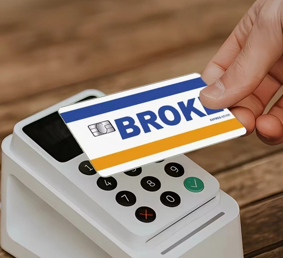 BROKE EXPIRES NEVER Credit Debit Bank Card Skin Cover Sticker Chip 1PC