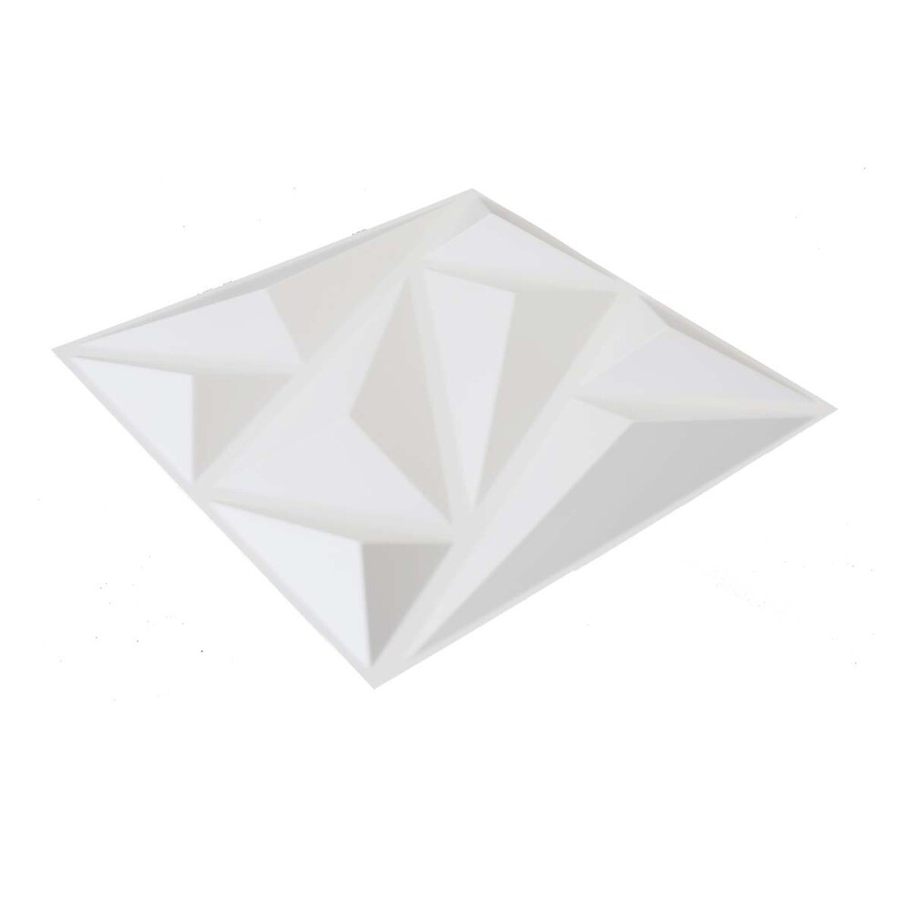 12PCS PVC 3D Wall Panels Decorative White Textured Diamond Design Ceiling 11.8"