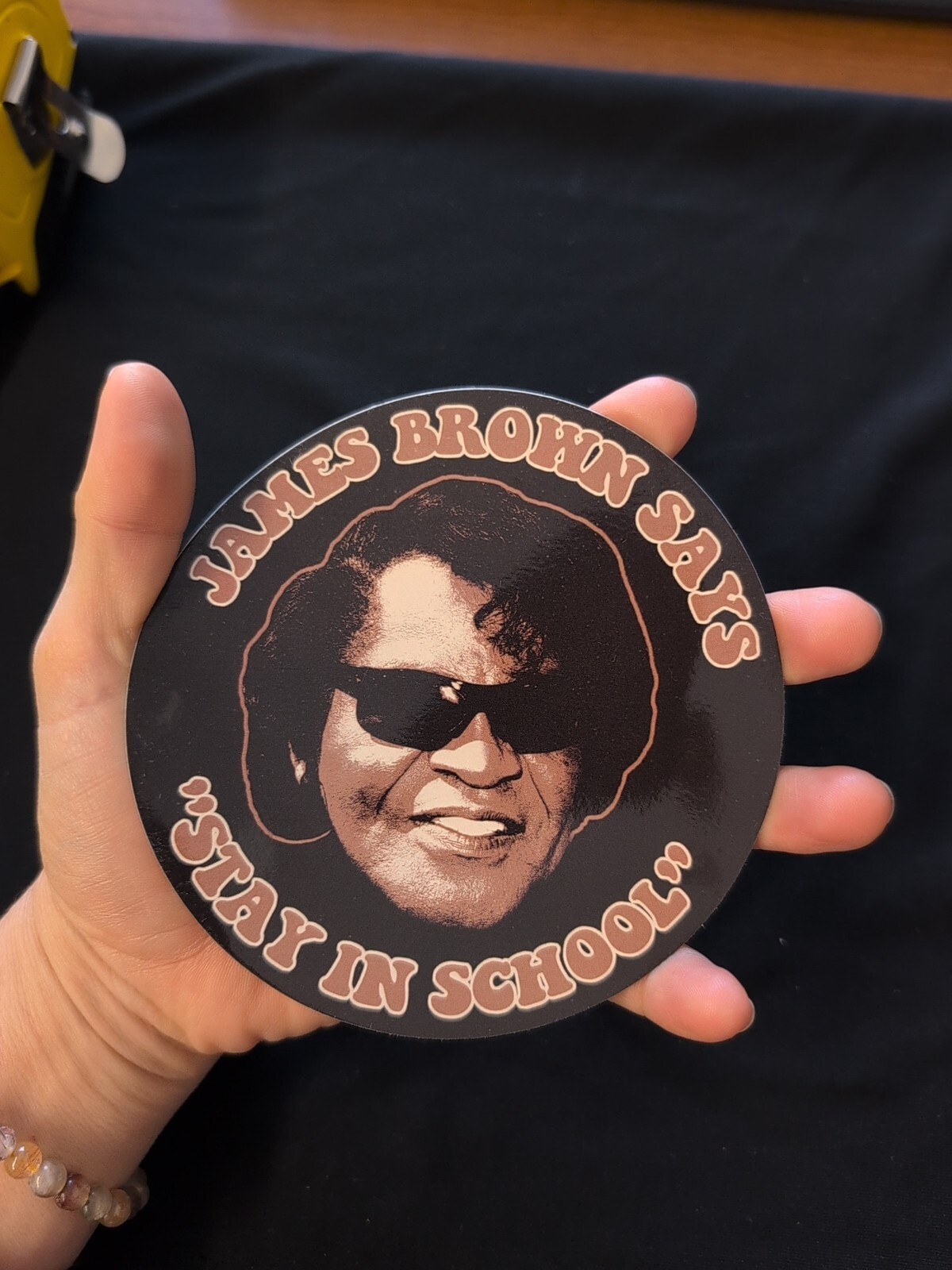 James Brown Say "Stay In School" Bumper Sticker Vinyl Decal 4.5"