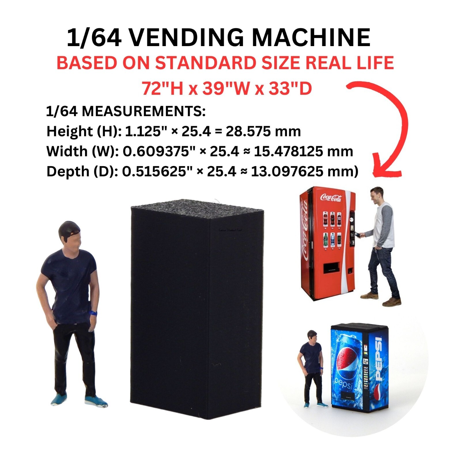 1/64 DIY Diorama Vending Machine SET OF 4 Blocks & CHOOSE 4 STICKERS S Scale