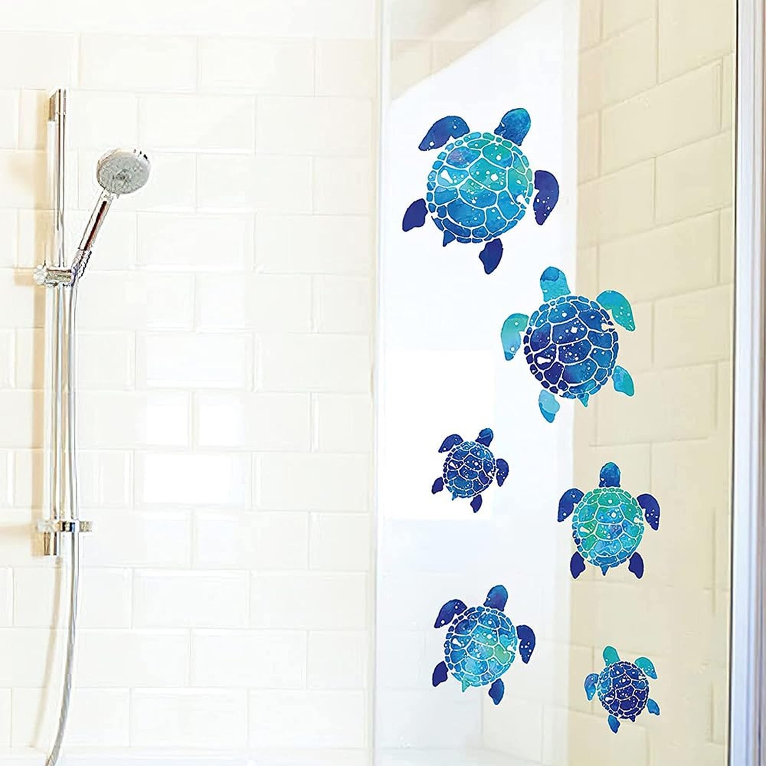24 Pieces Sea Turtle Wall Decals Turtle Vinyl Stickers for Bathroom Underwate…