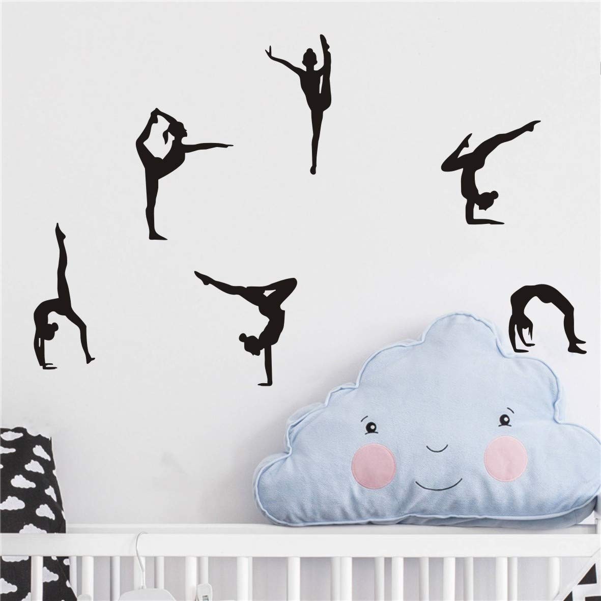 Home Decor Wall Sticker-Six Dance Girls Gymnastics Wall Stickers -Sport Vinyl…