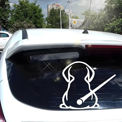 Reflective Dog Tail Wiper Decal, White Car Rear Window Sticker, Funny Moving