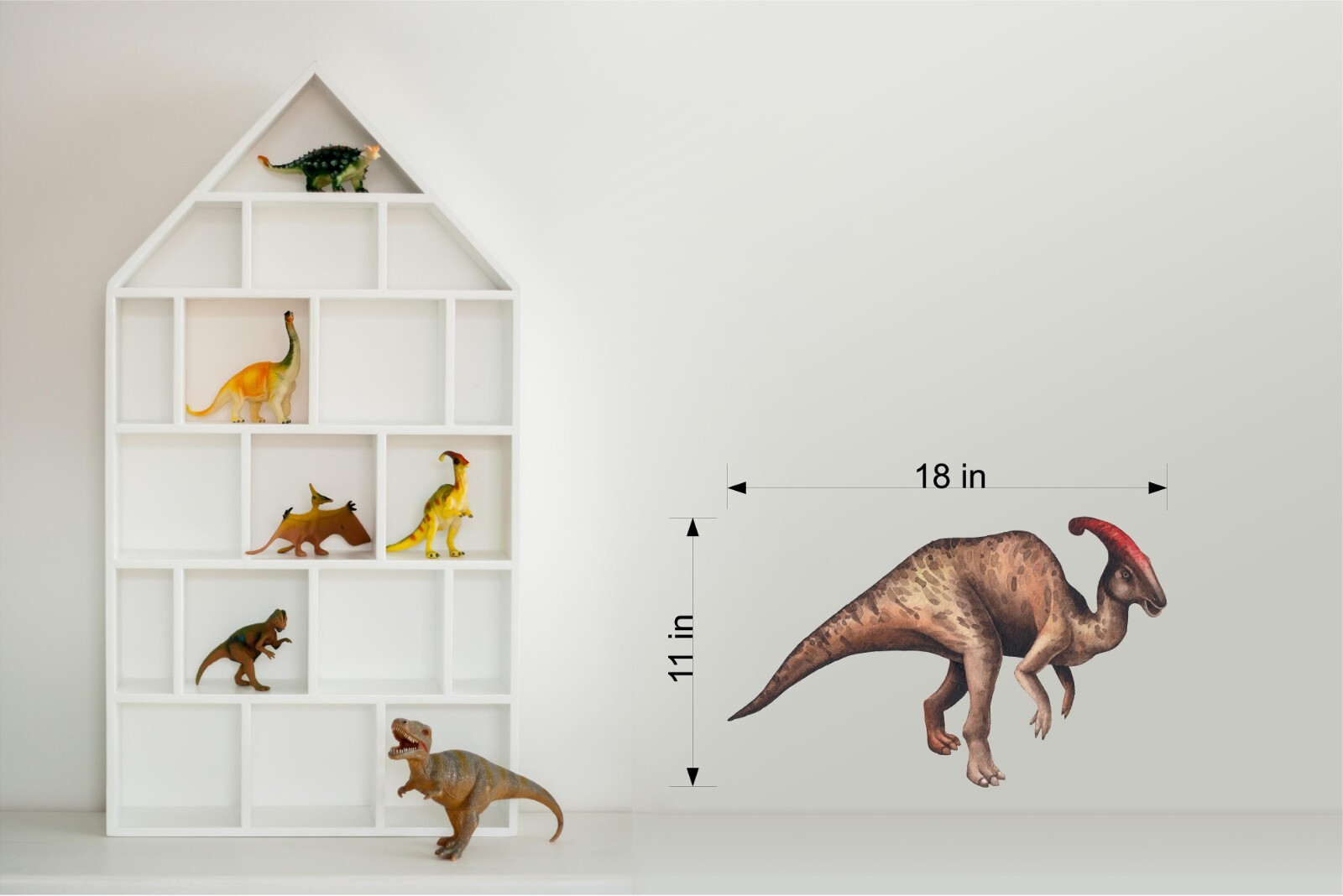 Watercolor Parasauroloph Dinosaur Wall Decal Removable Fabric Vinyl Wall Sticker