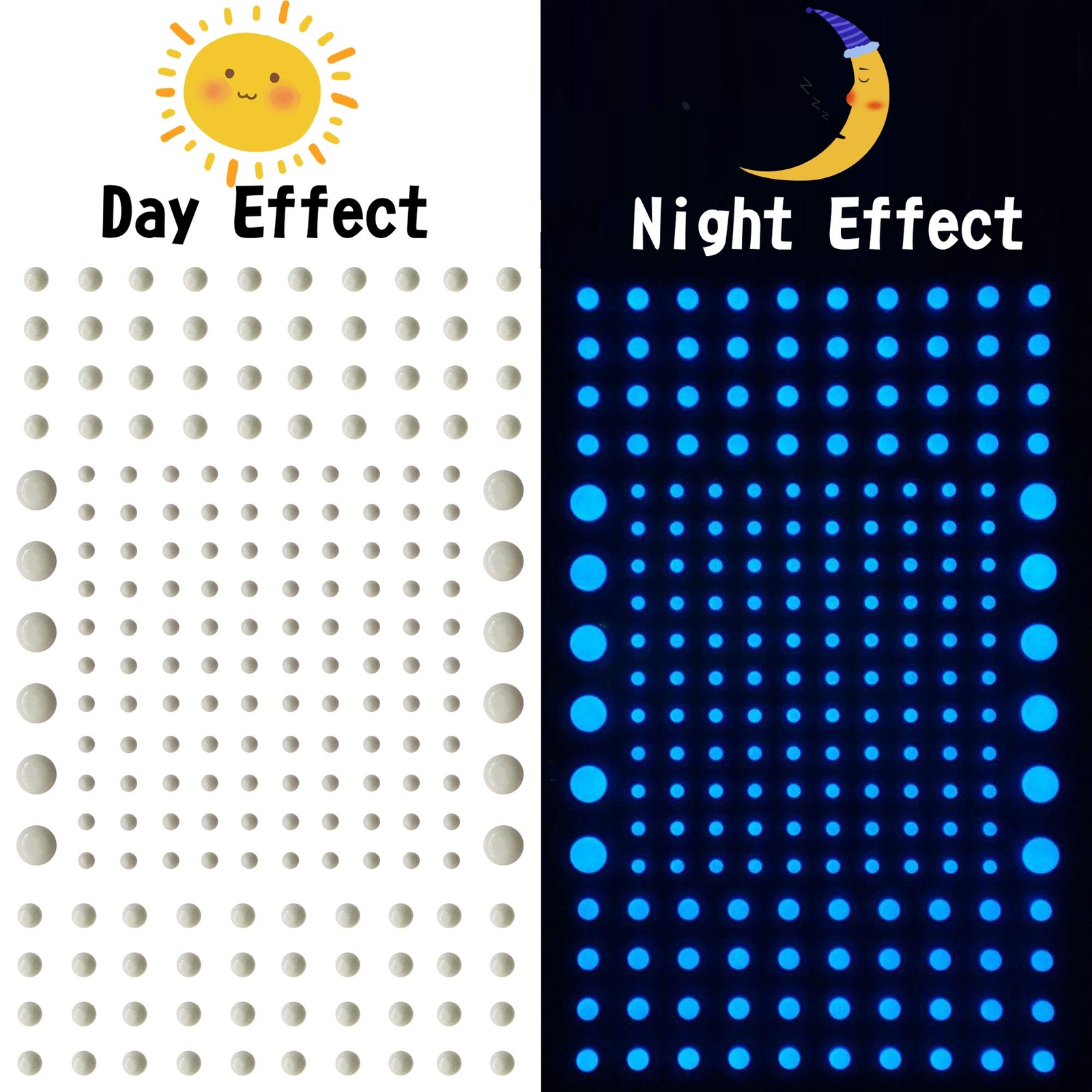 808 Pcs Realistic 3D Domed Glow In The Dark Stars Dots for Starry Sky Home Decor