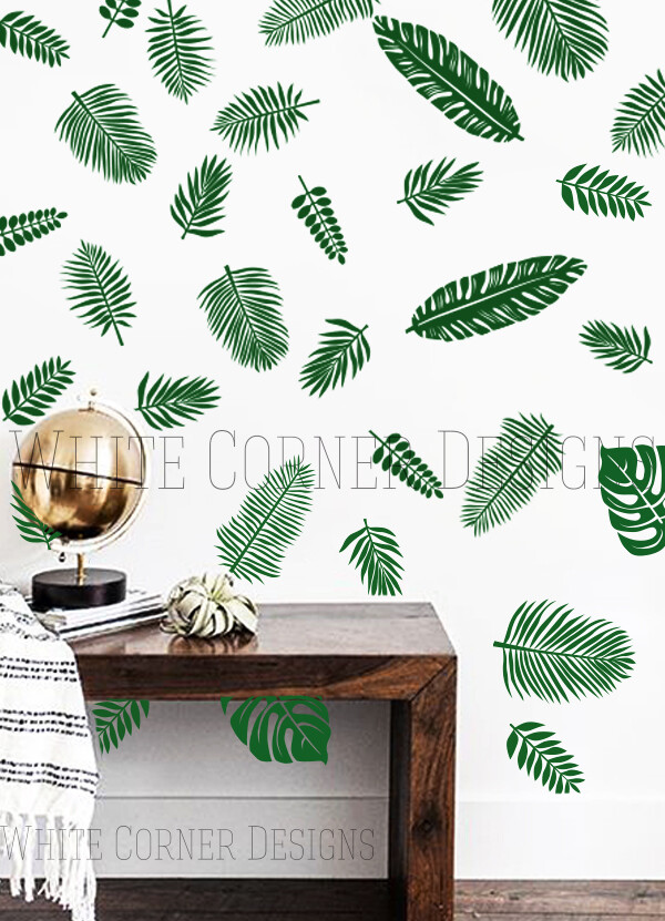 Palm Leaf Decals – Monstera Wall Decals, Tropical Leaf Decals, Palm Leafs Decals