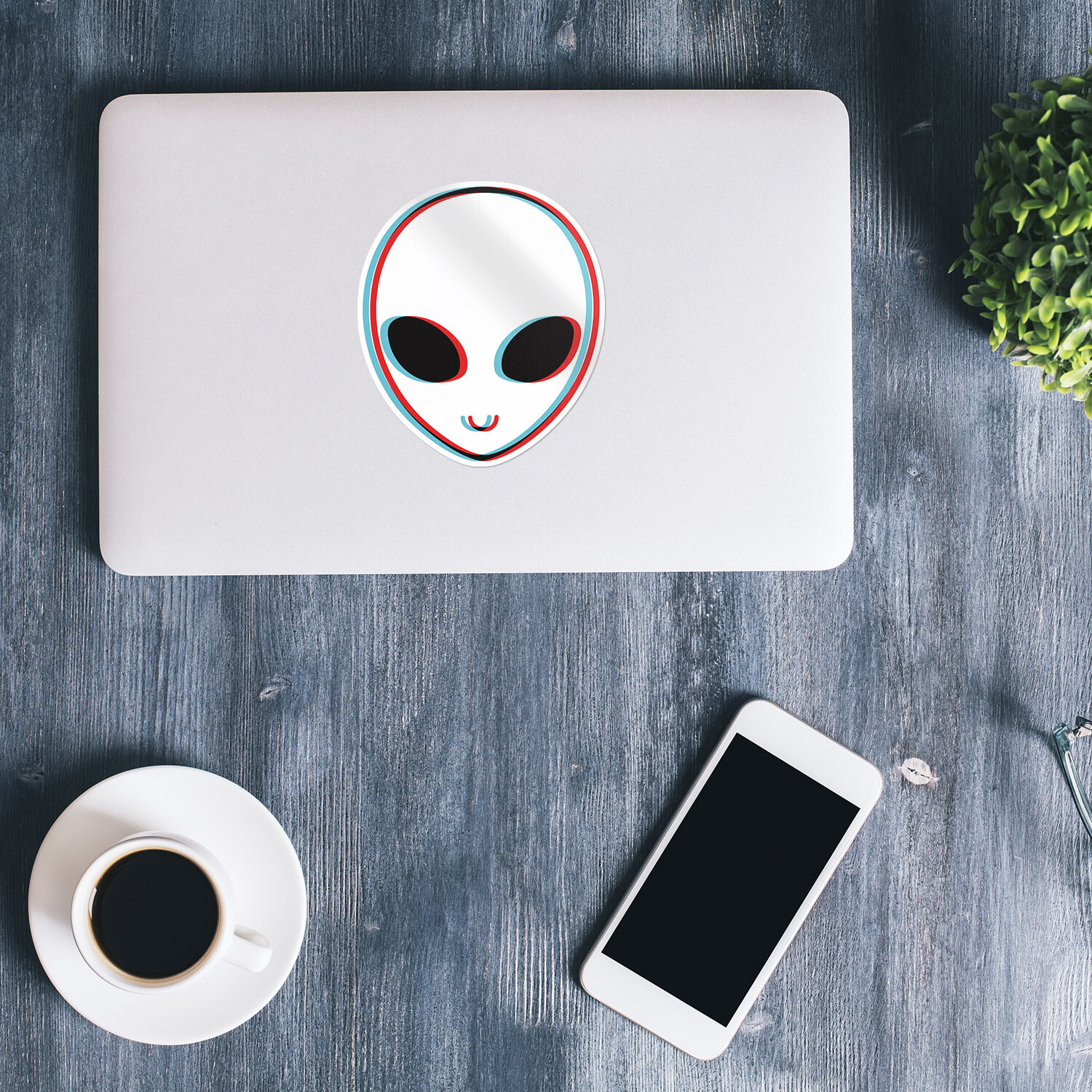 Trippy Alien Car Bumper Vinyl Sticker Decal
