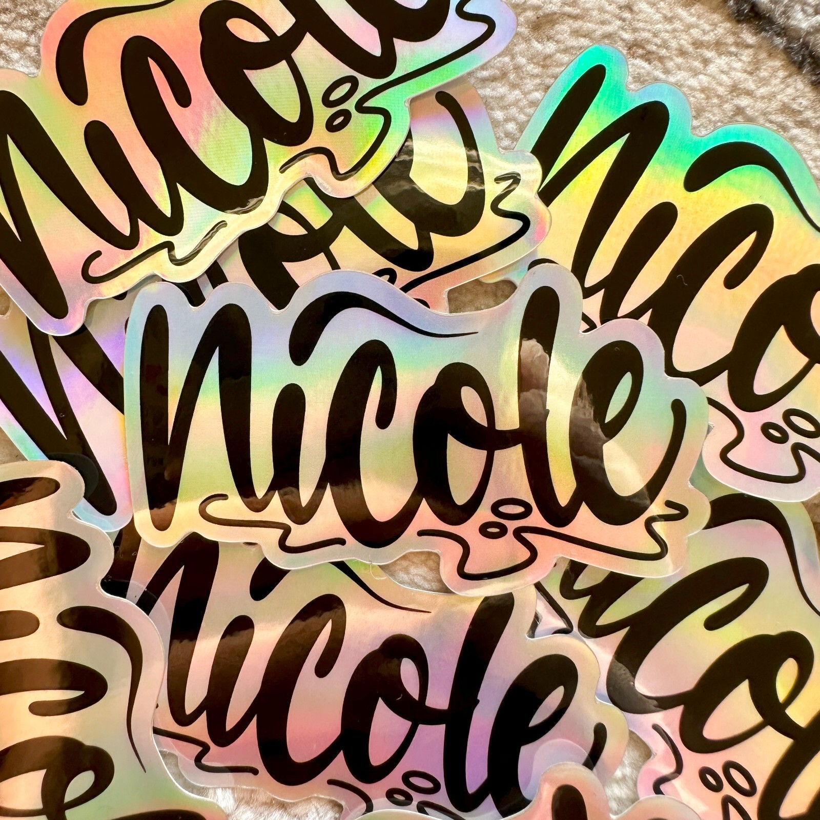 Name Sticker : NICOLE | 6PC Pack | for school or Office | graffiti | Calligraphy