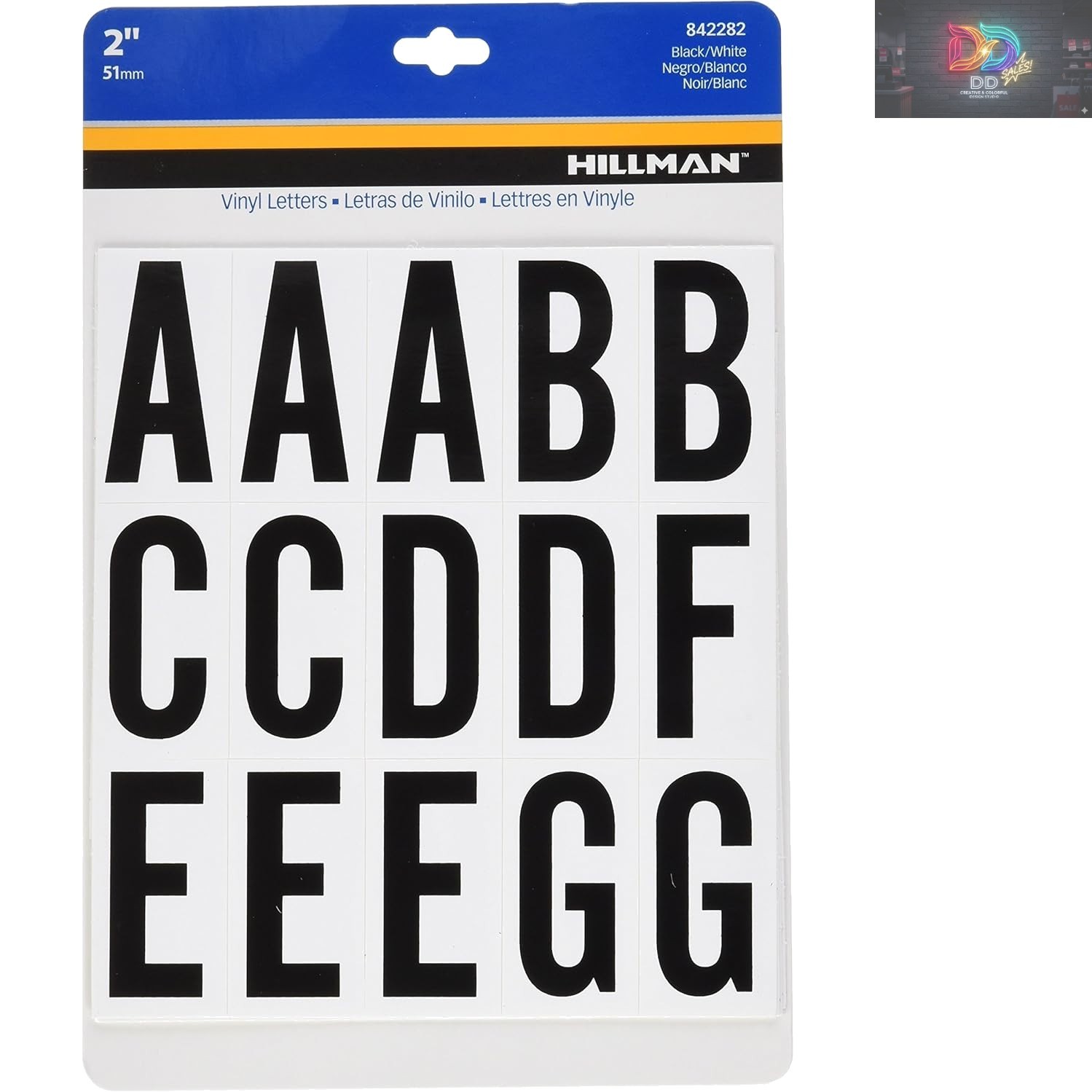 2-Inch Peel-Off Black & White Vinyl Letter Pack for Property Labeling