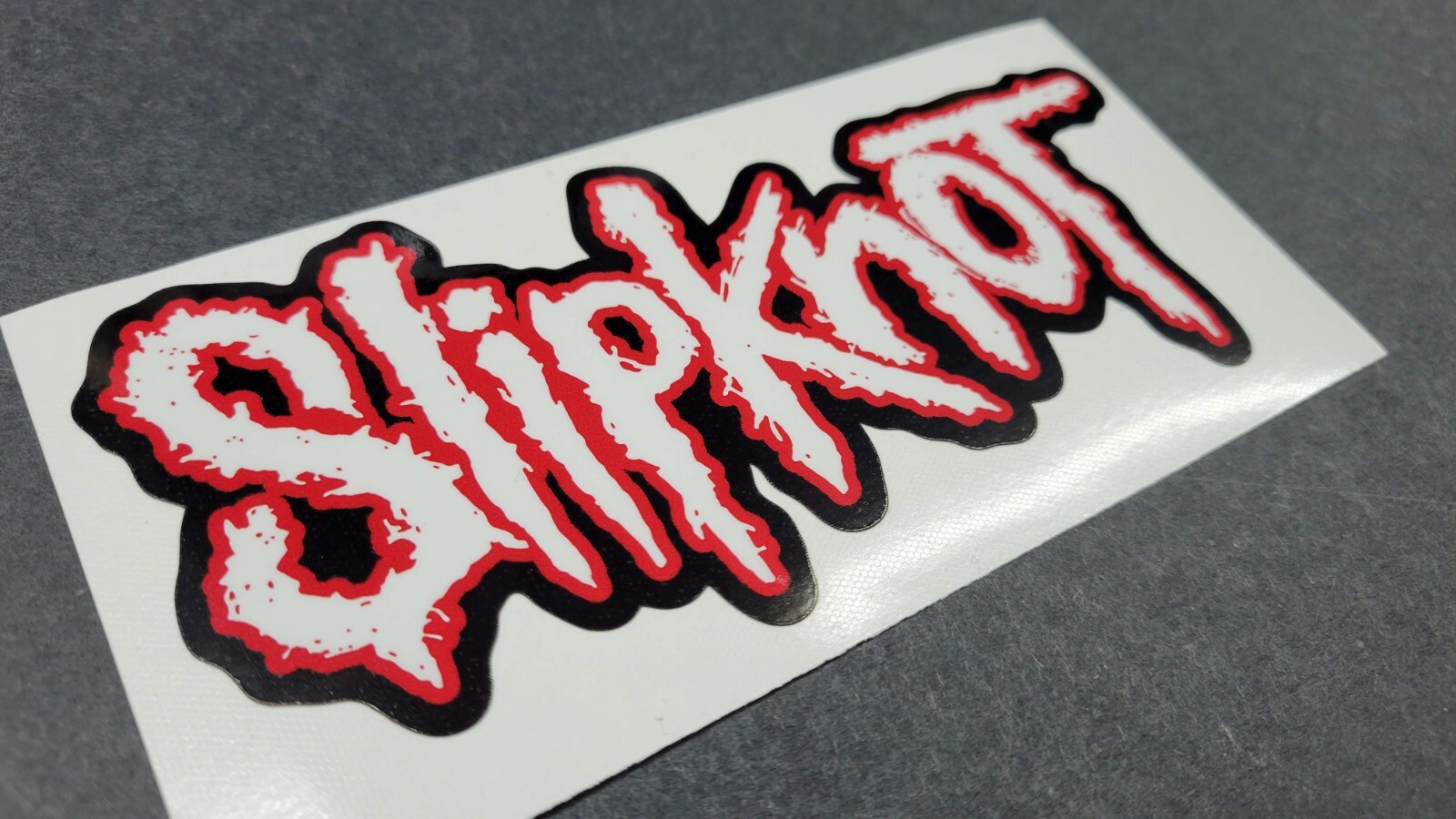 Slipknot White / Red / Black Glossy Vinyl Decal / Sticker 6.0 x 2.8in | Metal