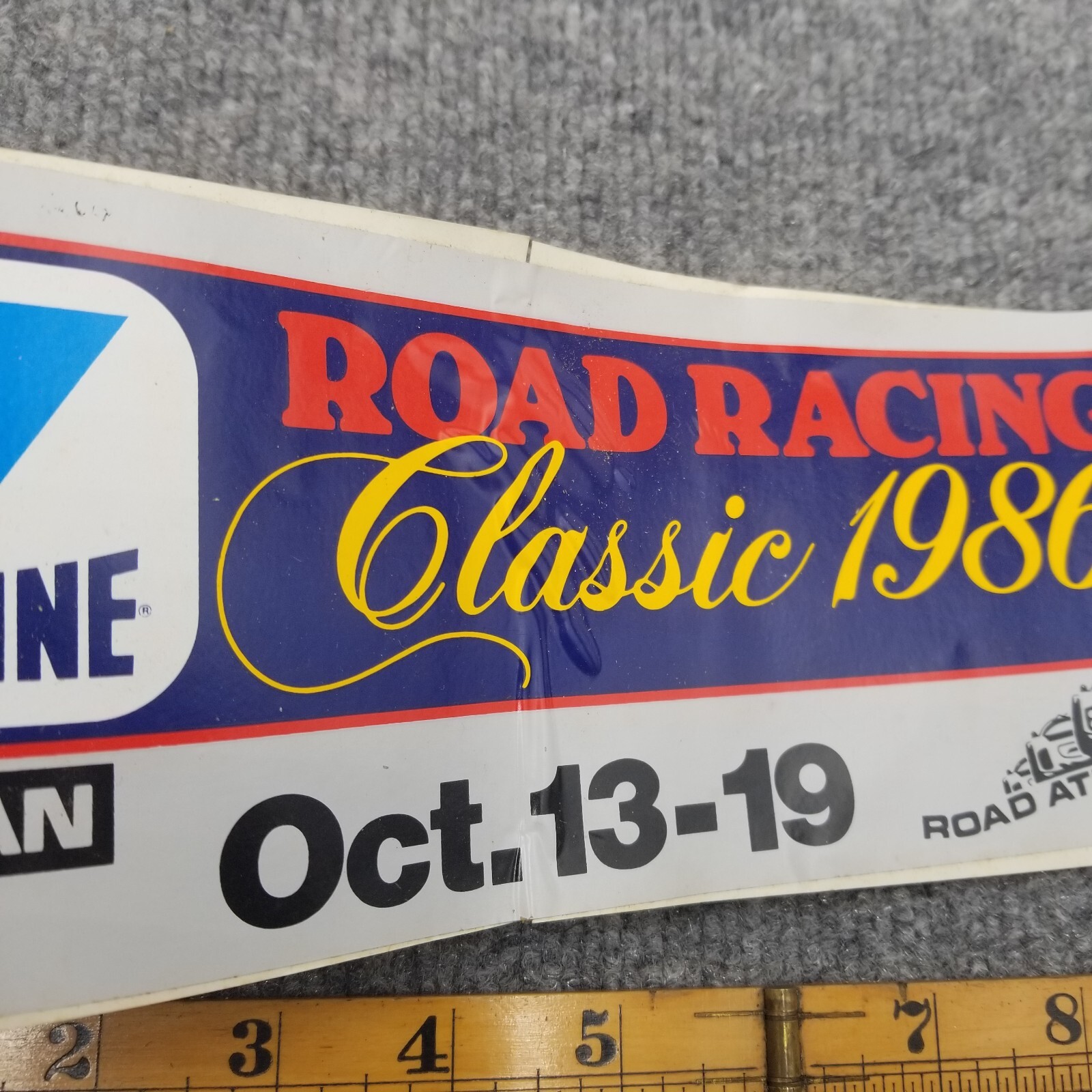 Vintage Valvoline Road Racing Classic 1986 Road Atlanta Bumper Sticker SCCA