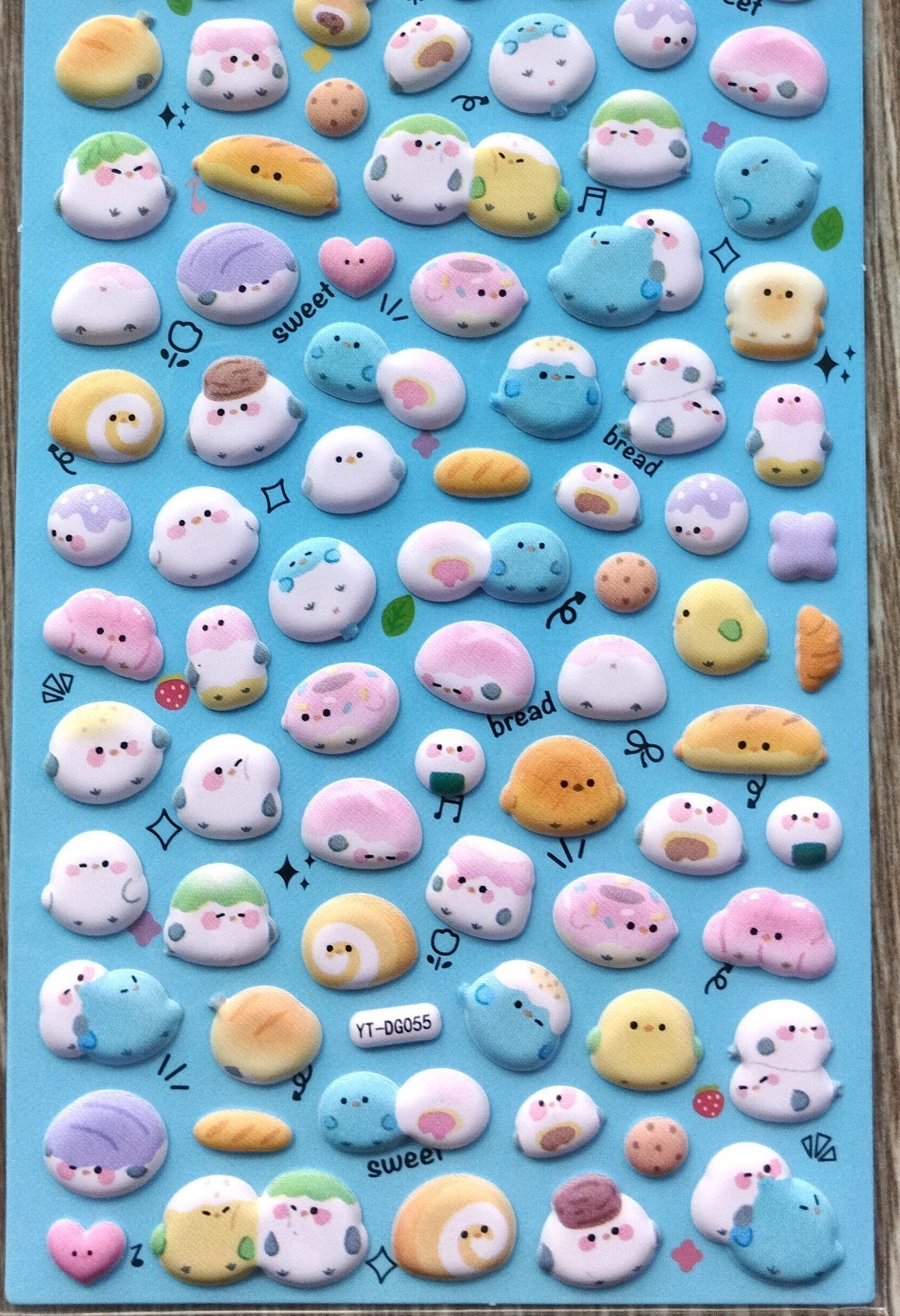 Cute Little Thing Food PVC Puffy Sticker Animal Bird Sweets Bread Kid Gift JAPAN