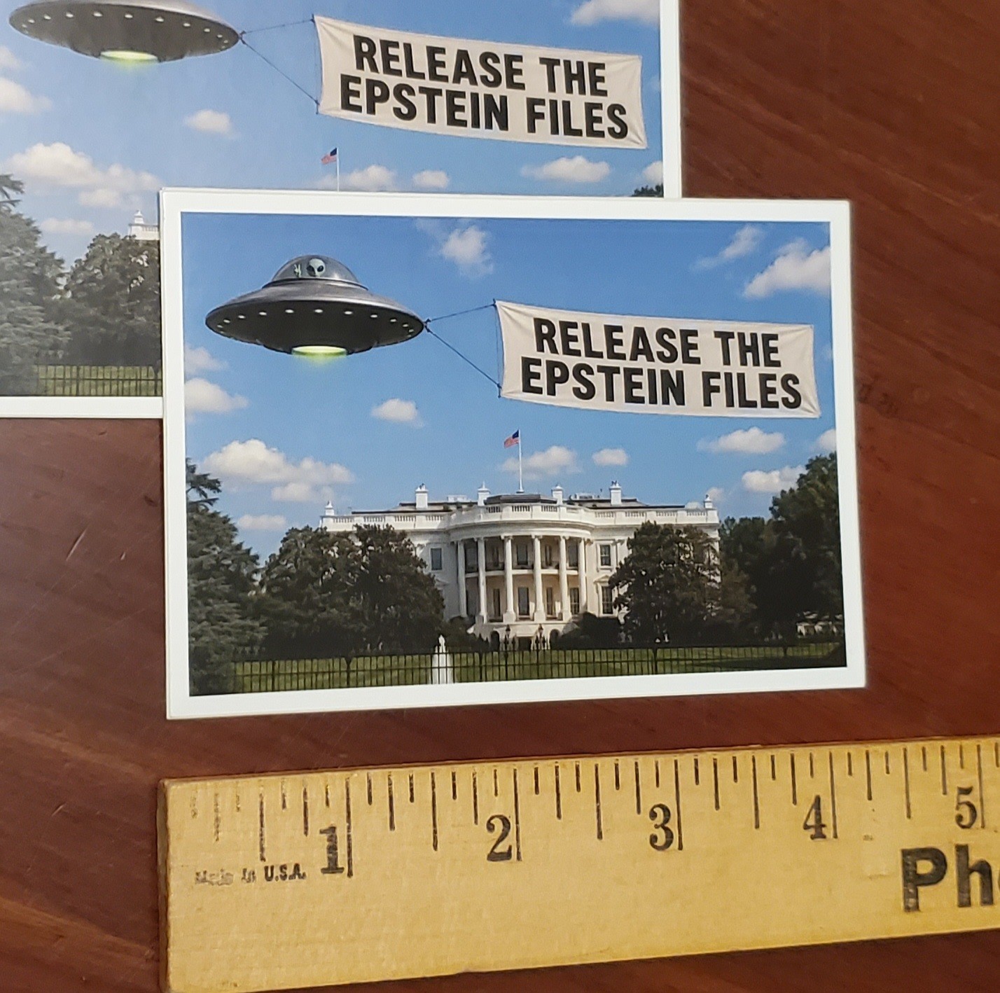 Trump EPSTEIN FILES STICKER UFO 🛸 WHITEHOUSE 🇺🇸
