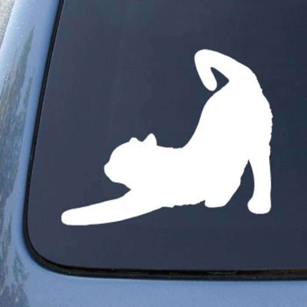 CMI561 Cat Stretching | Kitty | Kitten | Die Cut Vinyl Car Decal Sticker for