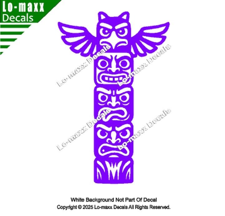 Totem Pole Tower Die Cut Sticker for Lockers, Laptops Lab Doors SUV Boats