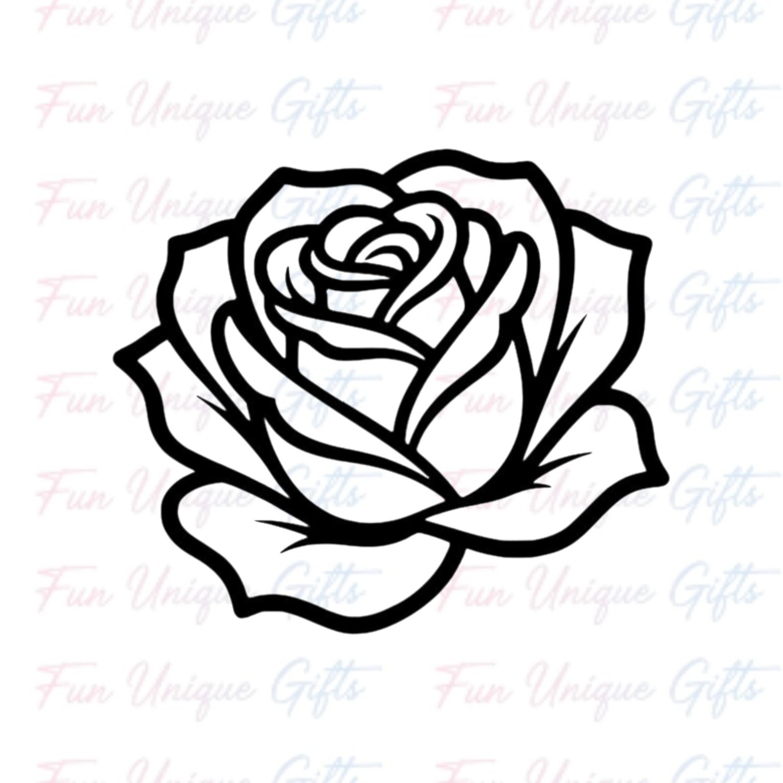 Rose Vinyl Decal Sticker -Multiple Colors & Sizes- FREE SHIPPING