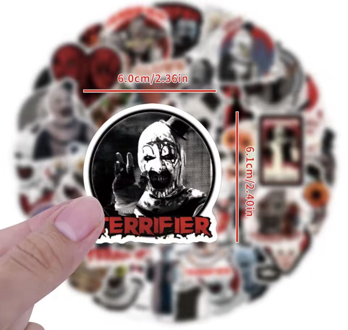 Art The Clown Style Stickers 50pk Mixed Terrifier Horror Stickers FREE SHIPPING