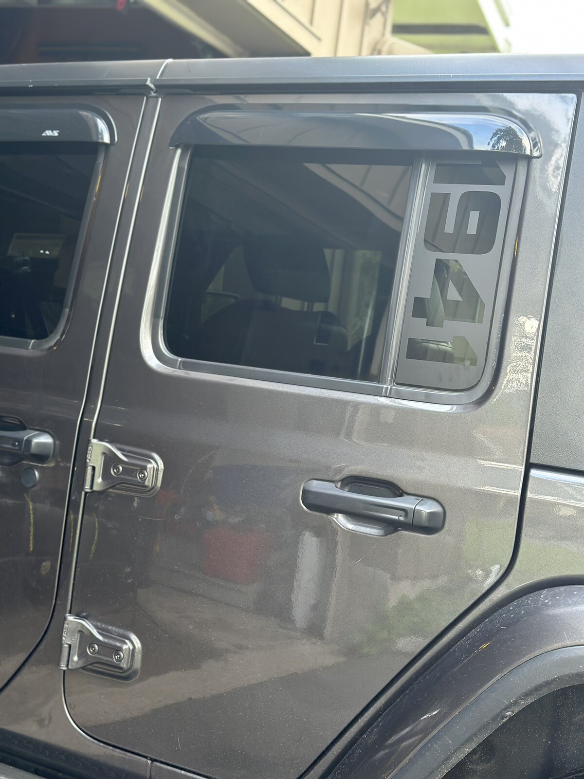 1941 Small Window decal fits 4 Door 2018-2023 Jeep Wrangler Rubicon Sahara