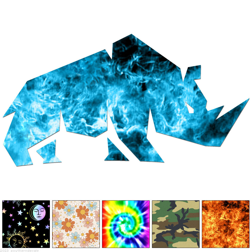 Rhino Rhinoceros – Decal Sticker – Multiple Patterns & Sizes – ebn6613