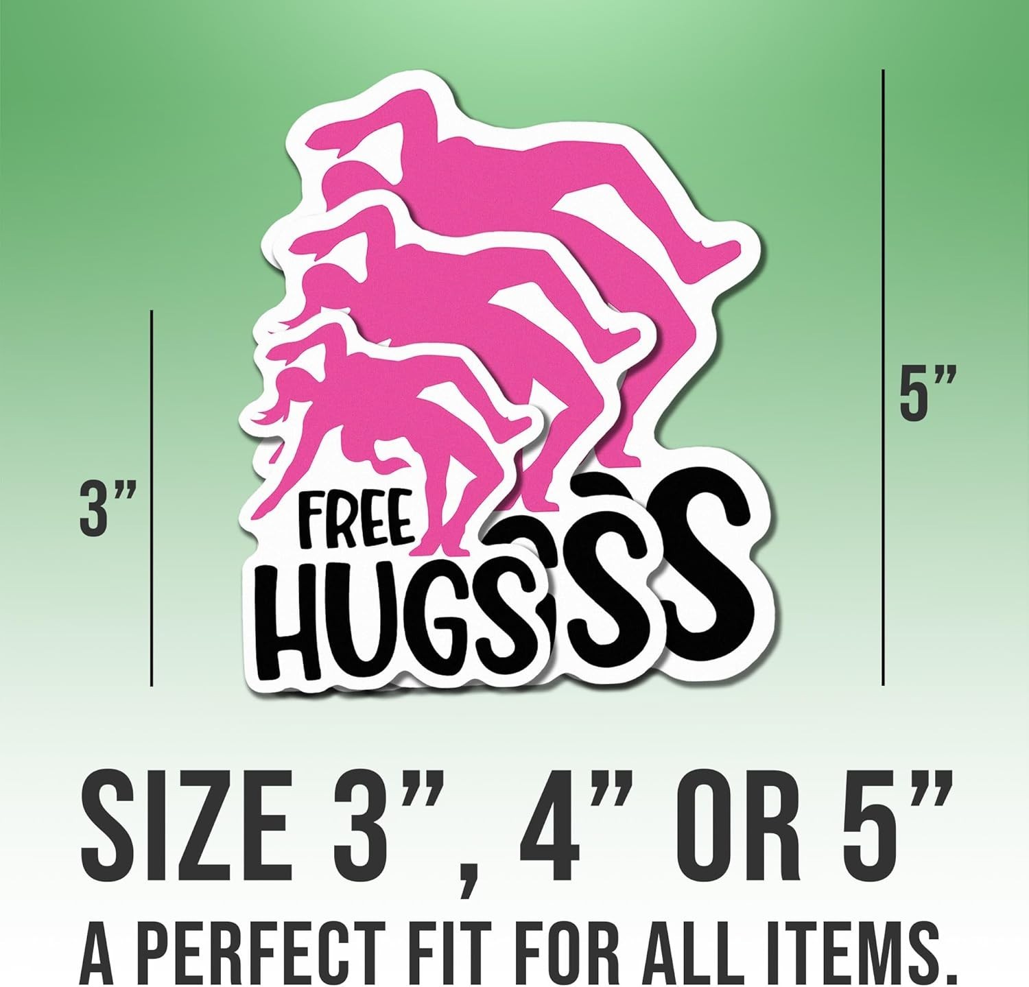 Wrestling Girl Sticker,Wrestling – Free Hugs, Cool Wrestler Decal Size 3"