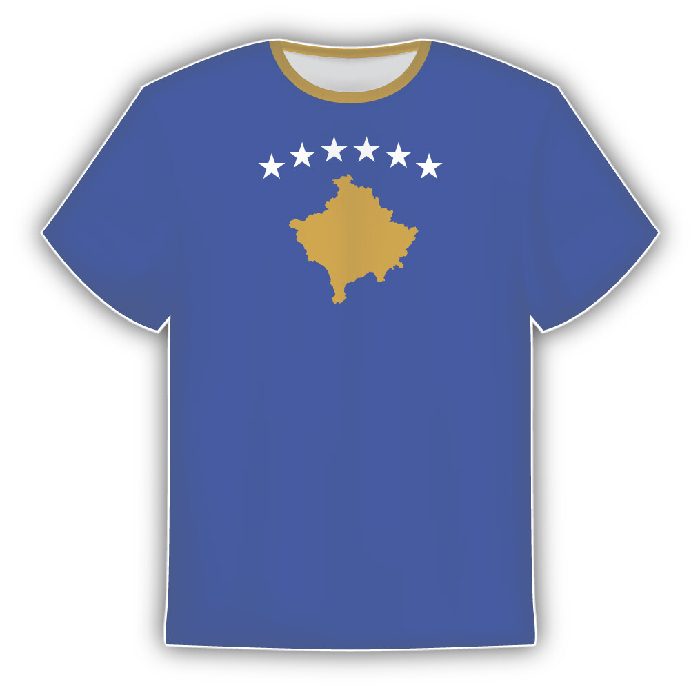 Kosovo Flag Sticker In The Form Of T Shirt Vinyl Sticker Decal