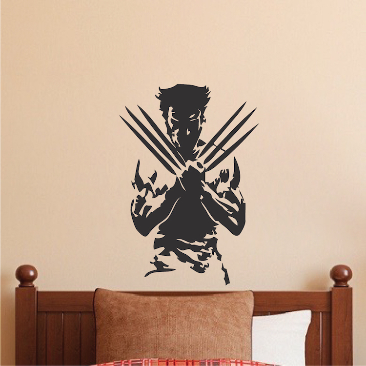X Men Wall Decal Wolverine Wall Mural Vinyl Removable Superhero Design, s99