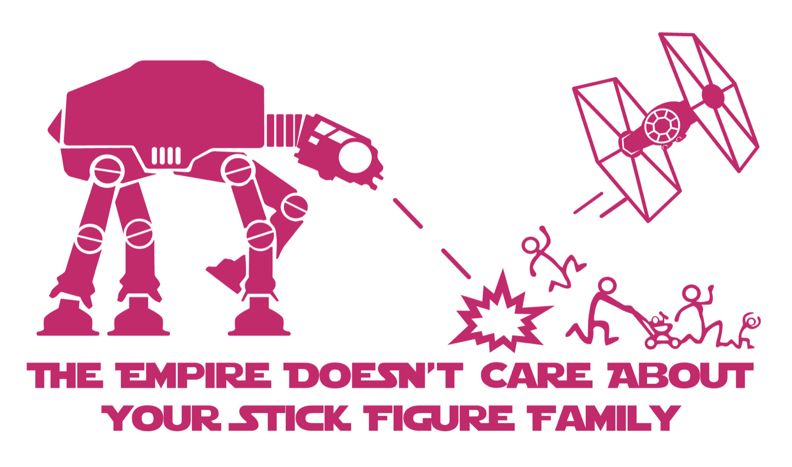 Empire Doesn't Care About Your Stick Figure Family Die Cut Vinyl Decal Made USA