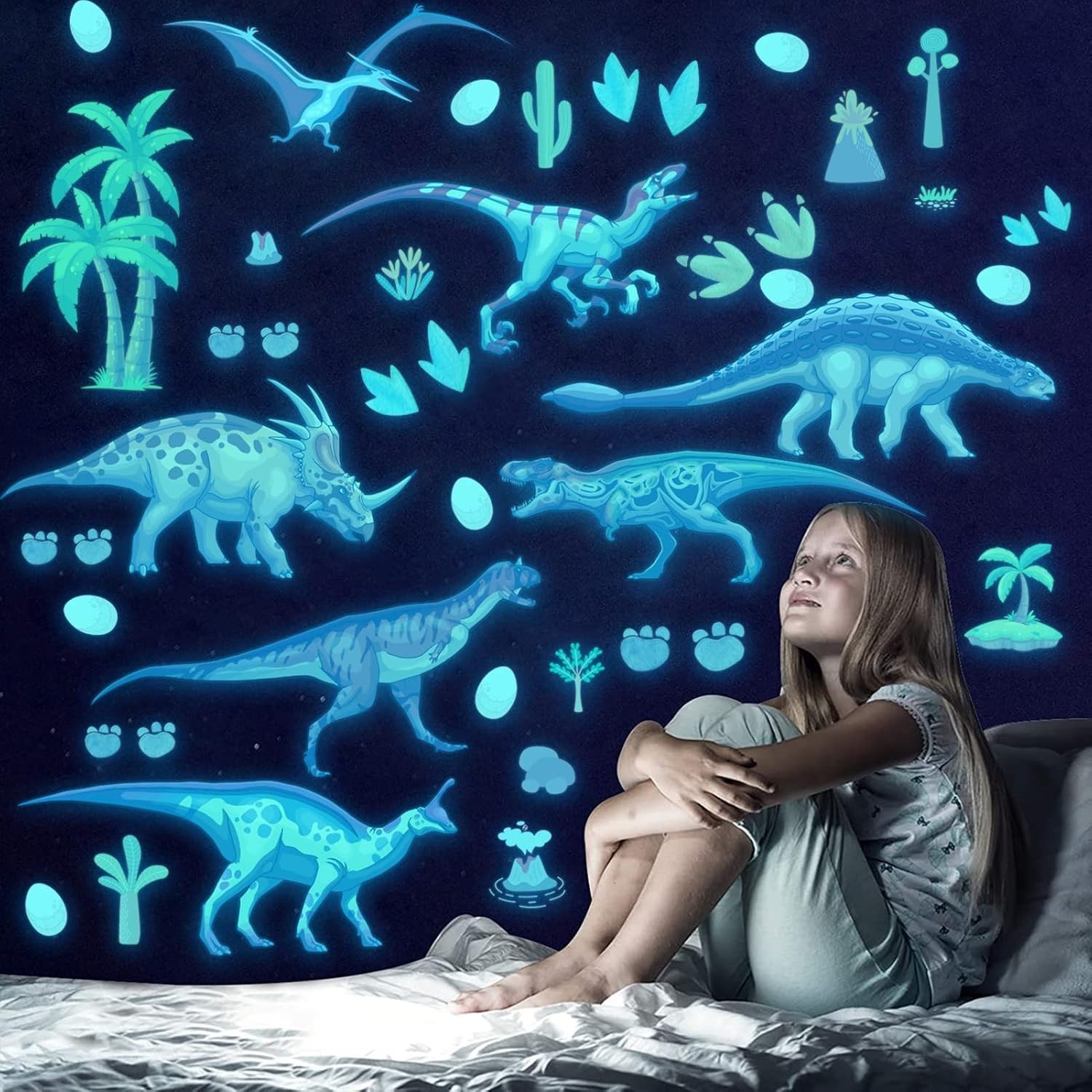 Eco-Friendly Glow Dinosaur Wall Decals – Reusable Stickers for Children’s Rooms