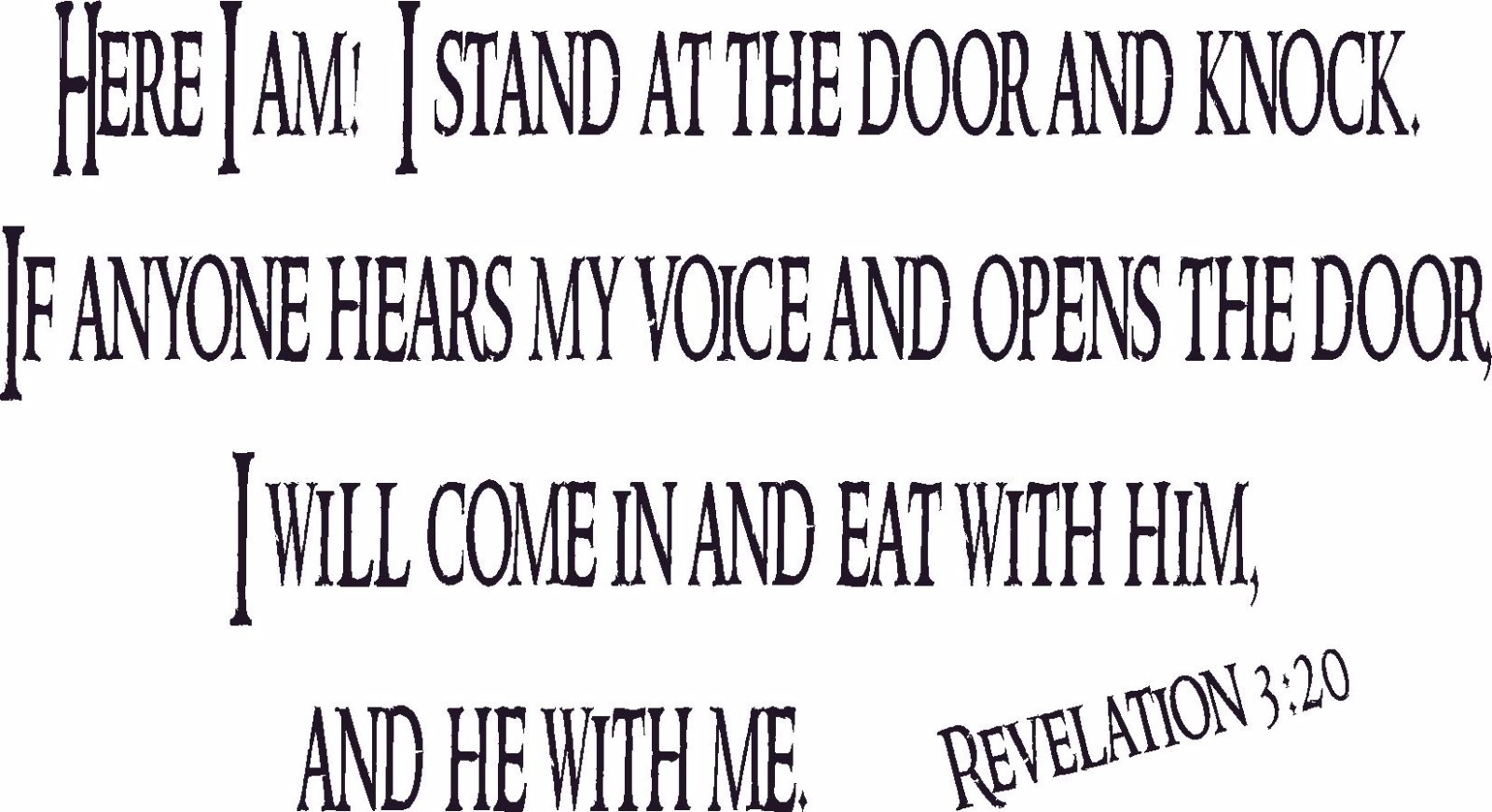 Revelation 3:20 11"x22" Bible Verse Wall Decal by Scripture Wall Art – Decor