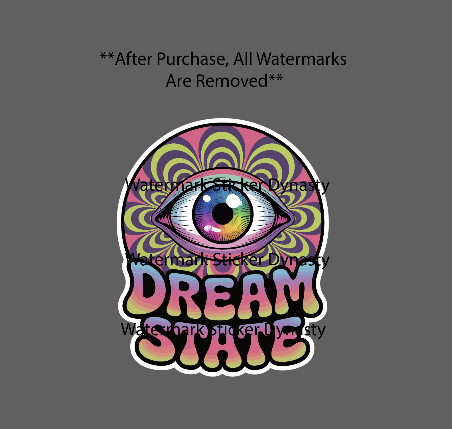 Dream State Sticker Waterproof Decal Eye Eyeball Trippy Abstract Neon Gift NEW
