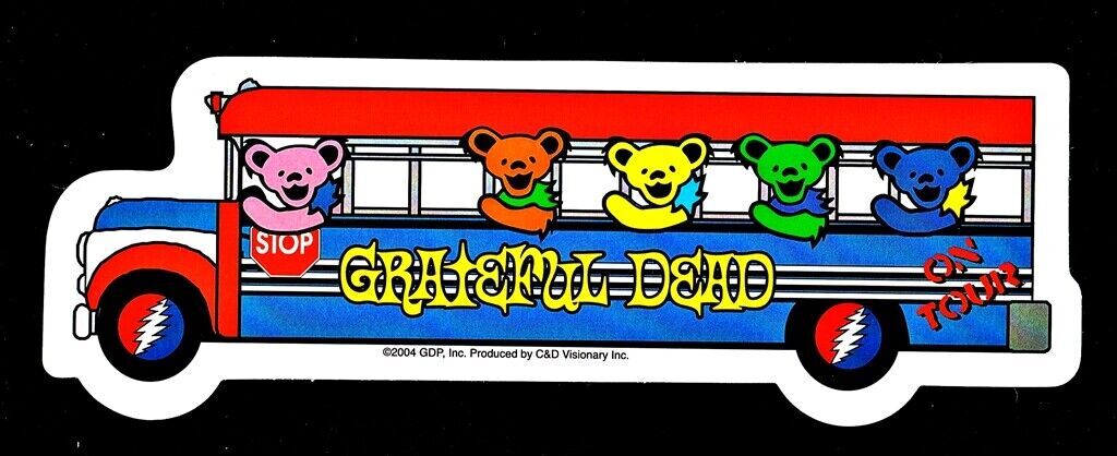 Grateful Dead Bears on the Bus Sticker Decal