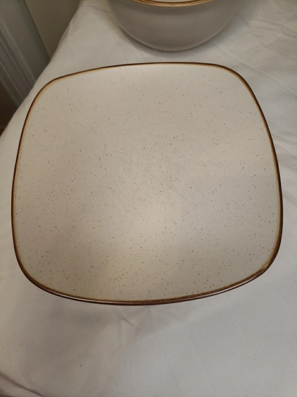 Off White, No Decal, Tan Edge&TrimPattern: Collector Square by Home…