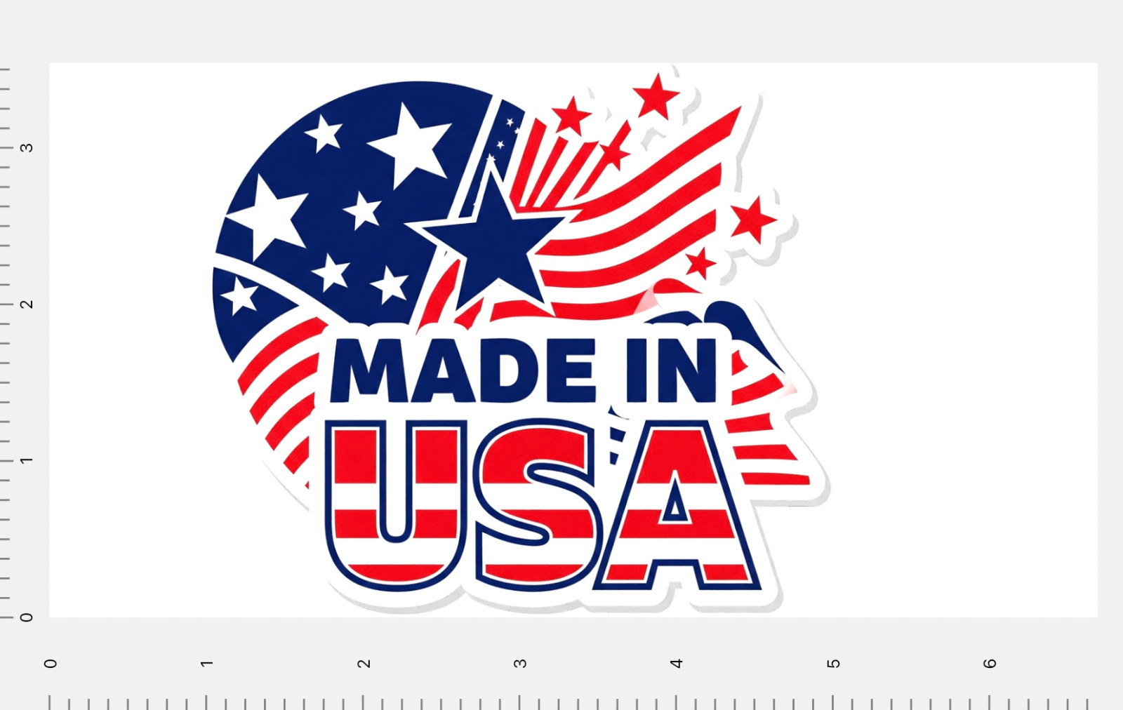 Made in the USA Custom Sticker 4" x 7" Sheet American Flag Stars Stripes US USA