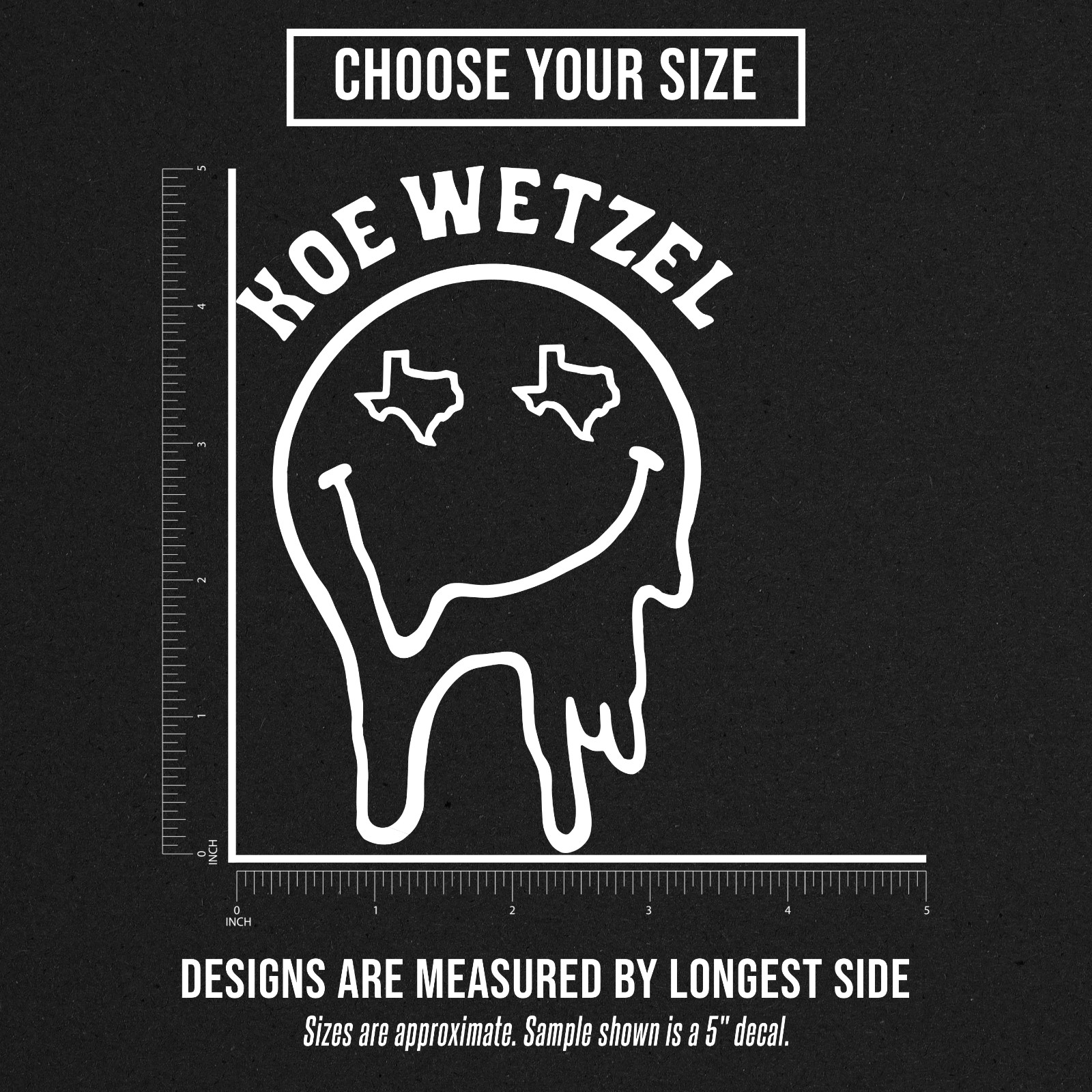 Koe Wetzel Smiley Face Country Rock Artist Logo Die Cut Vinyl Decal Sticker