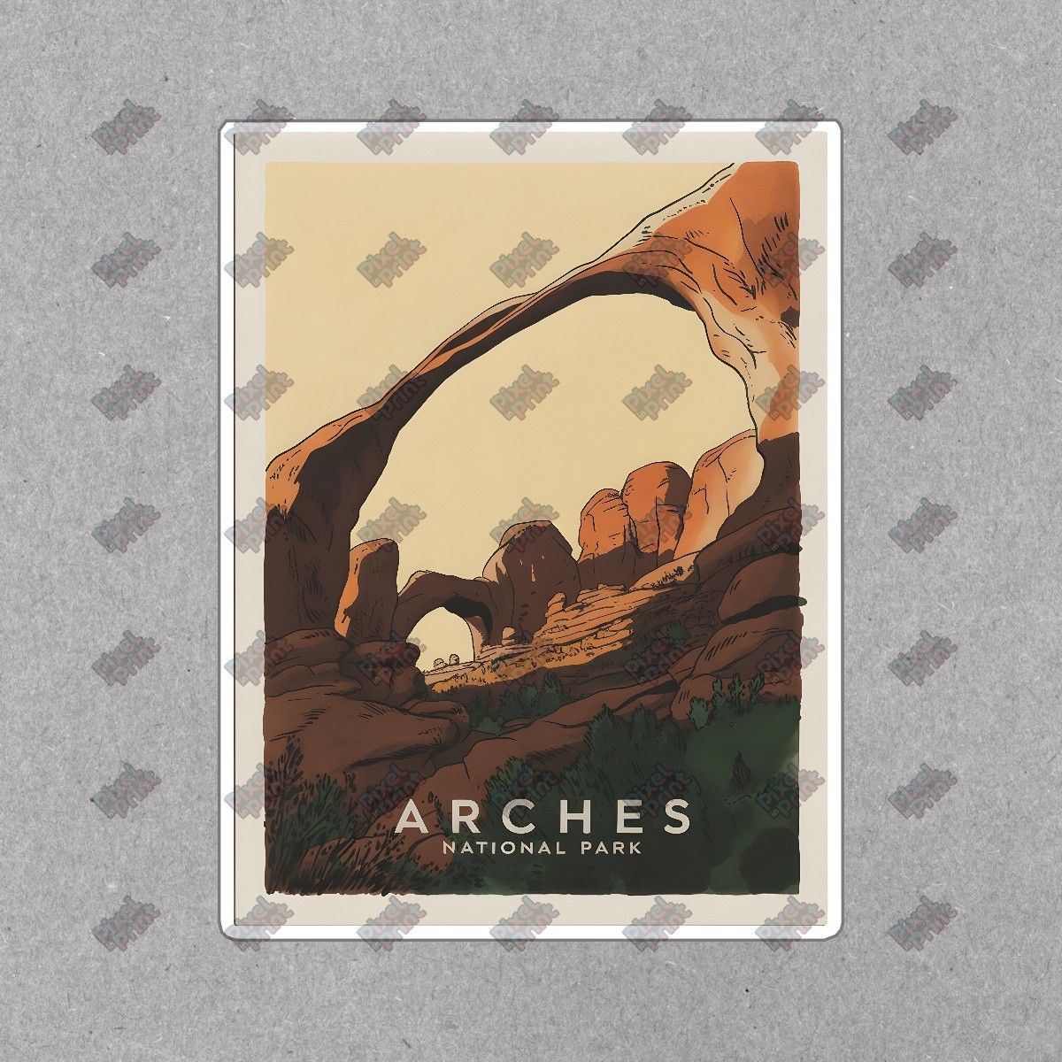 Vintage Arches National Park Travel Poster Rustic Wall Art Nature #8483