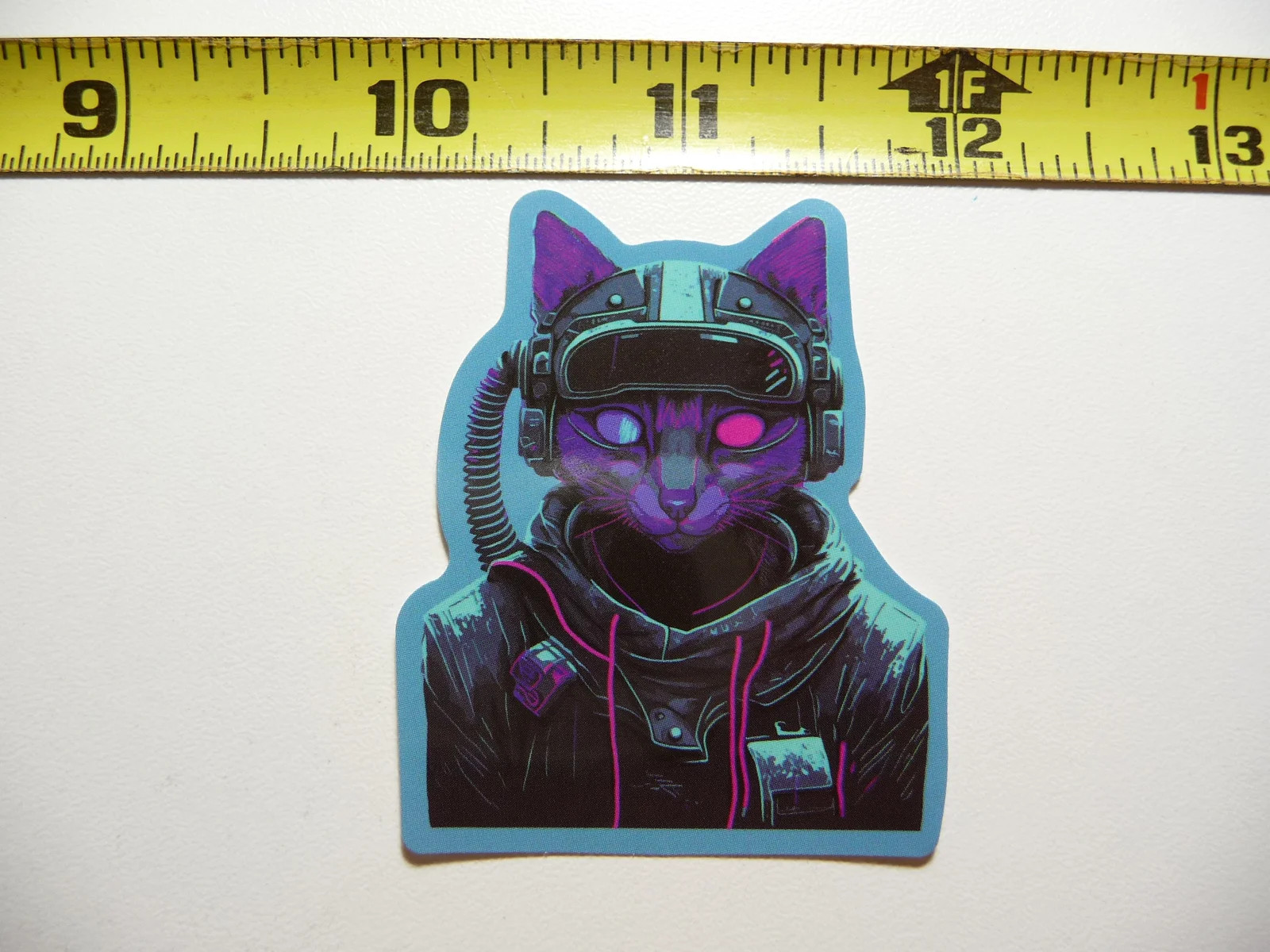 FIGHTER FELINE CAT PILOT SMALL STICKER DECAL PLAYFUL DECORATION FUN