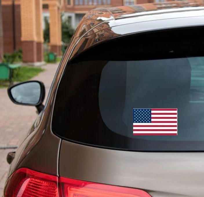 12 PACK! Reflective 3×5 American Flag Stickers, Set of 3" x 5" USA Decals Labels