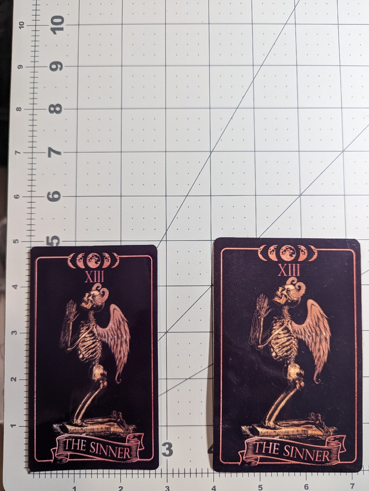 THE SINNER tarot 'card' die-cut printed vinyl sticker black or white
