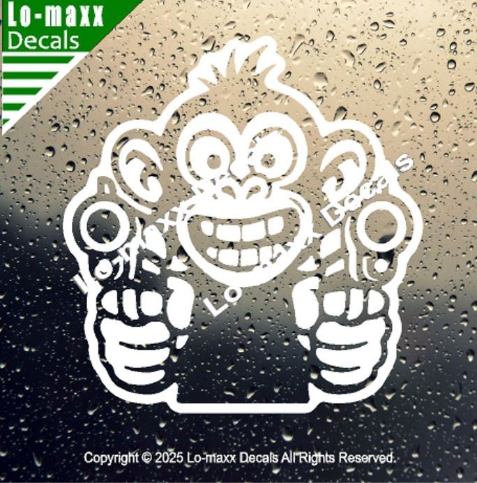 Monkey With Guns Die Cut Sticker Vinyl Decal For Car Fridge Locker Laptop