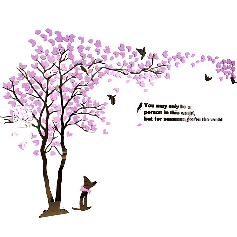 3D Flower Tree Wall Sticker Home Room DIY Art Decor Decal Romantic Acrylic Mural