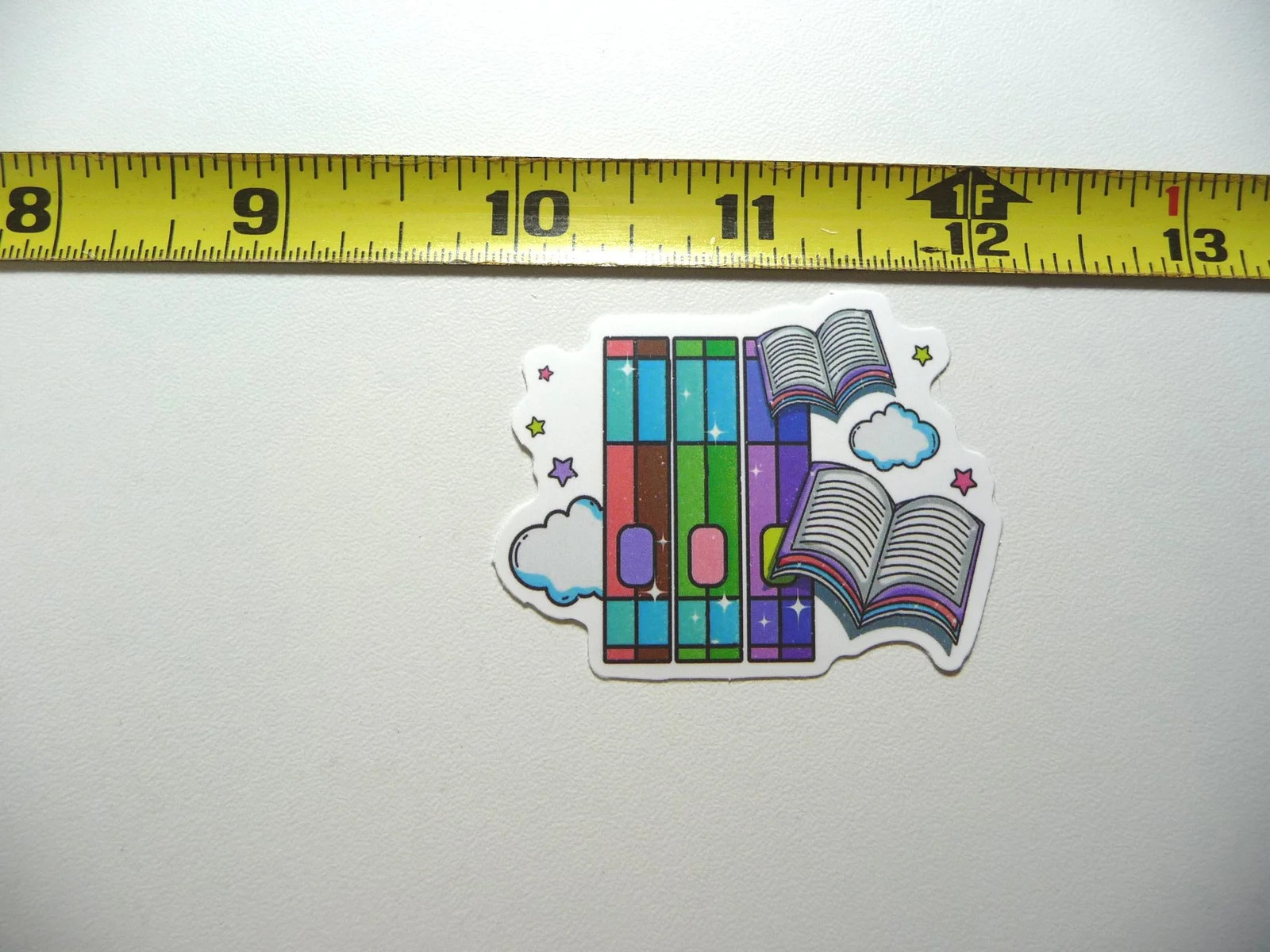 BOOKS STARS CLOUDS SMALL STICKER DECAL READING NOVEL LIBRARY STORY
