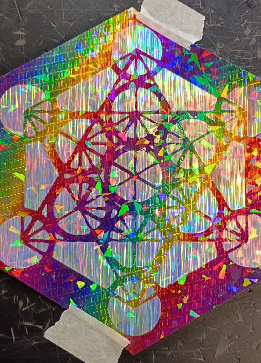 Merkaba Vinyl Sticker – Layered Holographic/Metallic/Rainbow